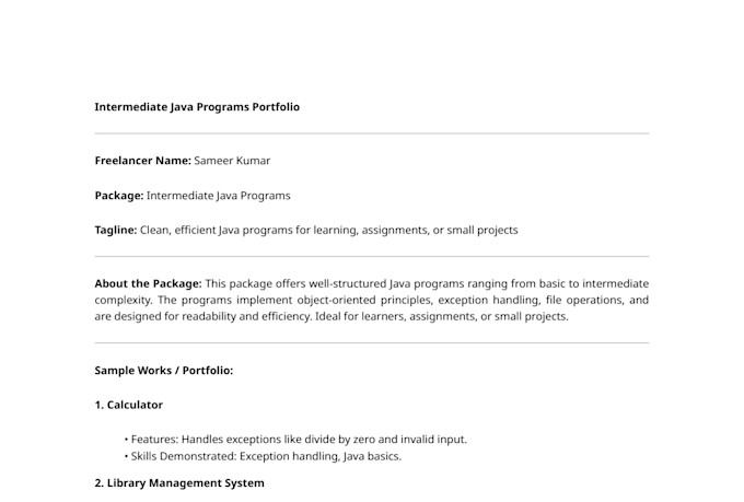develop intermediate java projects and codes